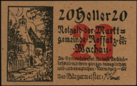 Oostenrijk - Noodgeld - Rossatz in der Wachau KK848 20 Heller 1920