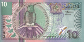 Suriname  PLS22.2/P147 10 Gulden 2000