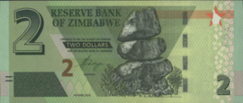 Zimbabwe P101.a 2 Dollars 2019
