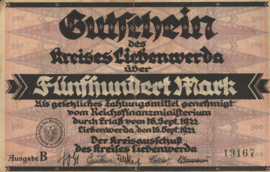Duitsland - Noodgeld -  Liebenwerda 2720.4b 500 Mark 1922