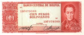 Bolivia P164A.a 100 Pesos Bolivianos 1962