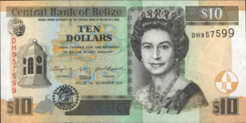 Belize  P68.e 10 Dollar 2011