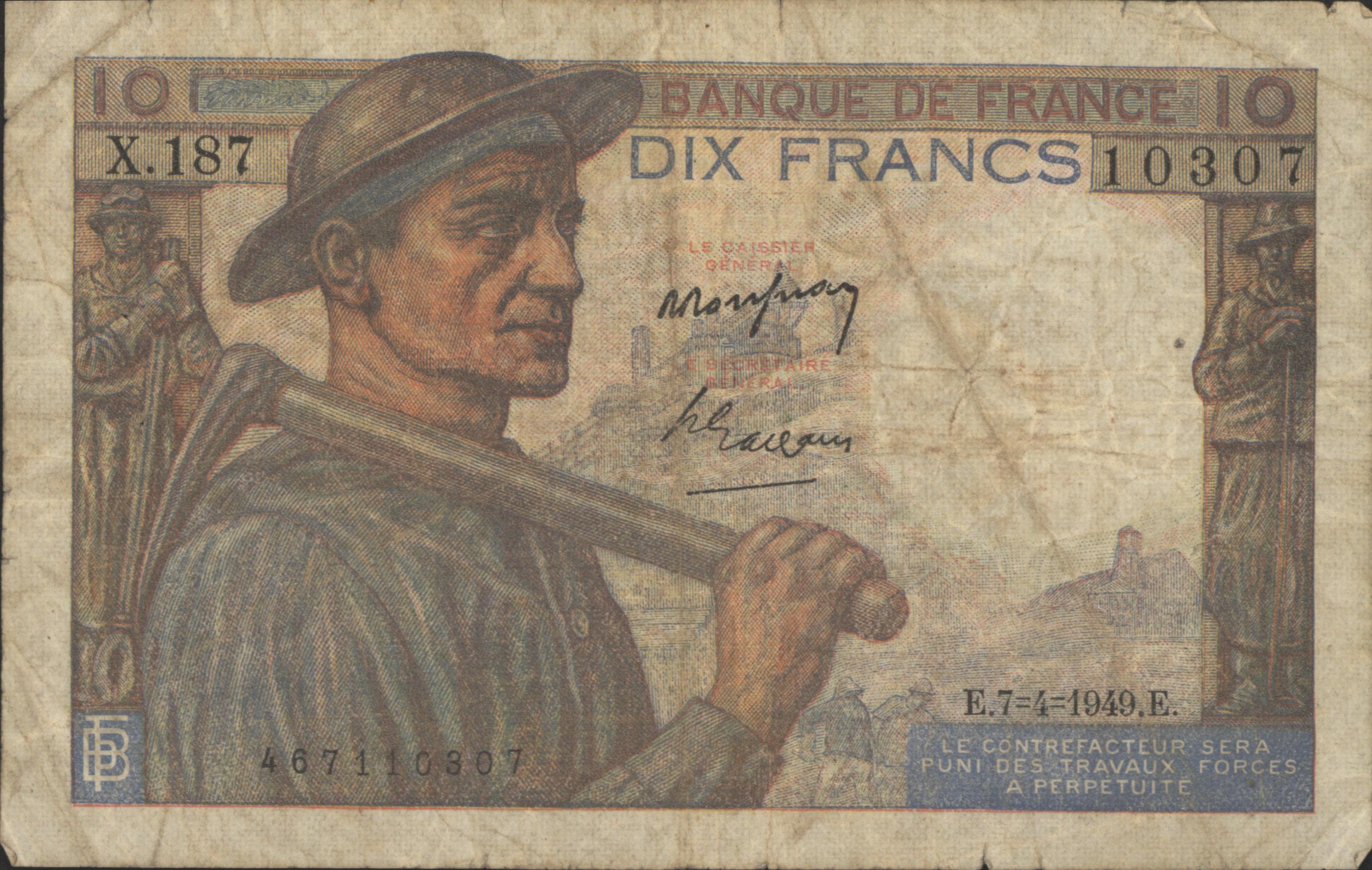 Frankrijk  P99.f 10 Francs 1949