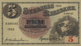 Zweden  P33.af 5 Kronor 1949
