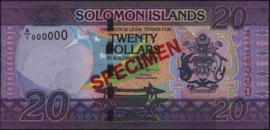 Solomon islands  P34 20 Dollars 2017 SPECIMEN