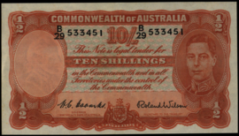 Australië P25.d 10 Shillings 1952