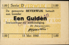 Nederland, Beverwijk, WO-II PL220.1 1 Gulden 1940