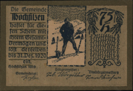 Oostenrijk - Noodgeld - Hochfilzen KK.:382 75 Heller 1921