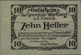 Oostenrijk - Noodgeld - Wartberg an der Krems KK.:1141 10 Heller 1920