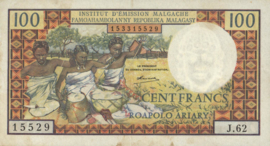 Madagascar  P57 100 Francs 1964 (No date)