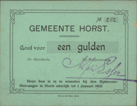 Netherlands, City Horst, WW-I PL595.1.u 1 Gulden 1915
