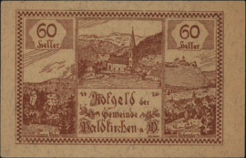 Oostenrijk - Noodgeld - Waldkirchen am Wesen KK. 1133 60 Heller 1920
