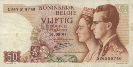 België P139 50 Francs 1966