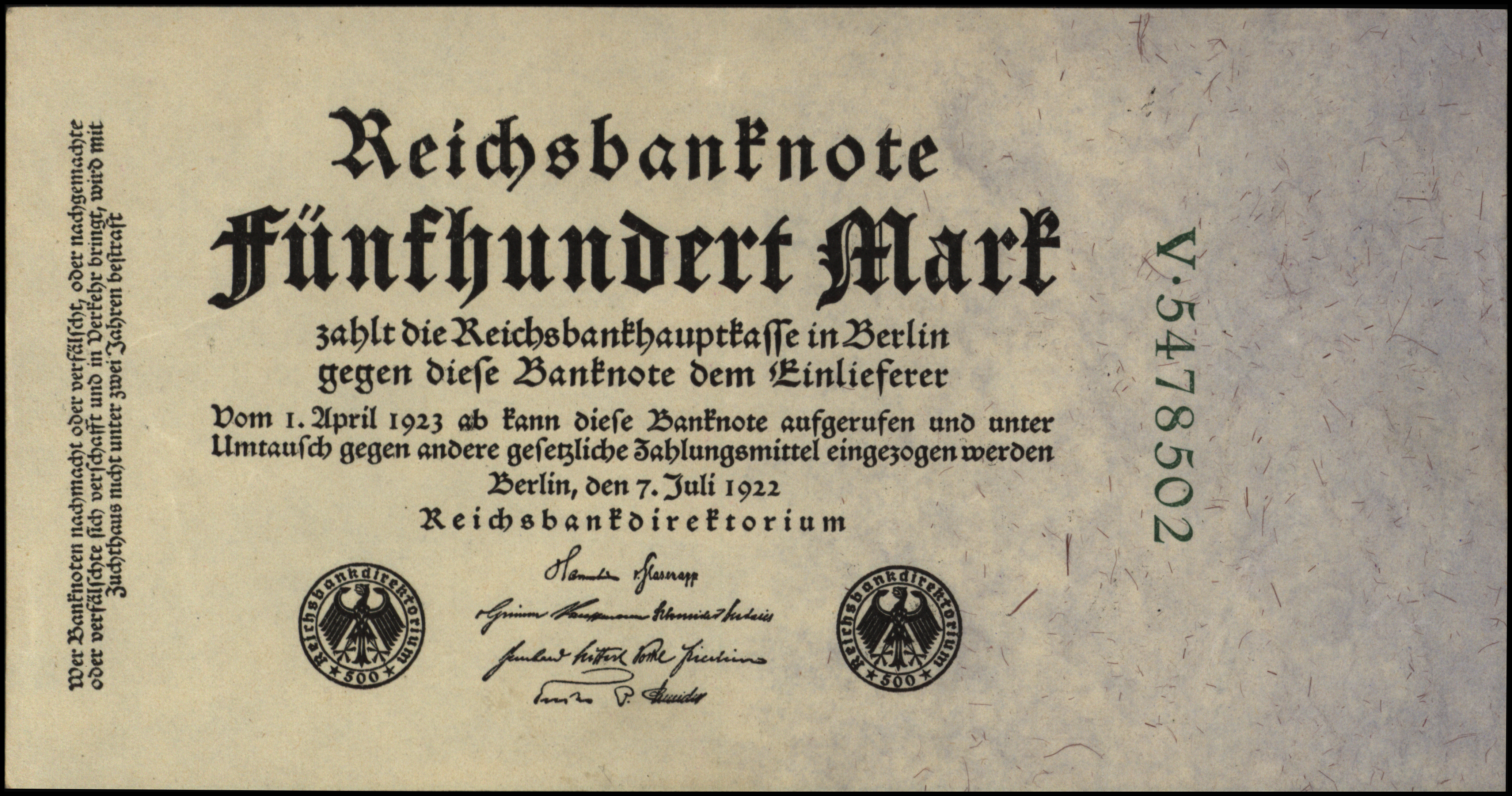 Duitsland  P74b/c 500 Mark 1922