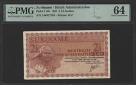 Suriname PLS17.2.b 2 1/2 Gulden 1967