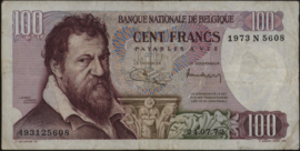 Belgium P134 100 Francs 1972