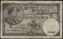 België P108.a 5 Francs 1938
