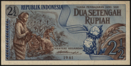 Indonesië  P79 2½ Rupiah 1961