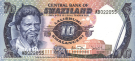 Swaziland P10.b 10 Emalangeni 1974 (No date)
