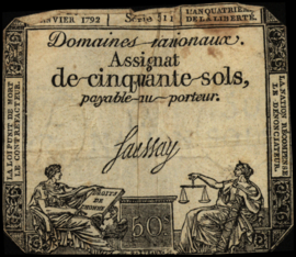 France - Domaines Nationaux  PA56.SAUSSAY 50 Sols 1792