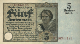 Duitsland P169.b 5 Rentenmark 1926