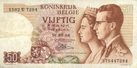 België P139.a4 50 Francs 1966