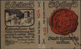 Austria - Emergency issues - Rattenberg KK821 10 Heller 1920