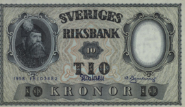 Zweden P43.f. sign var 1 10 Kronor 1958