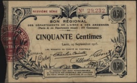 France - Emergency - Laon JPV-02.1301 50 Centimes 1916