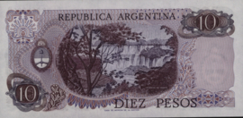 Argentina P295 10 Pesos 1973-76 (ND) sign var 2