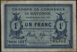 Frankrijk - Noodgeld - Bayonne JPV-64.21 1 Franc 1920