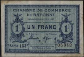 France - Emergency - Bayonne JPV-64.21 1 Franc 1920