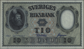 Sweden P43.e 10 Kronor 1957