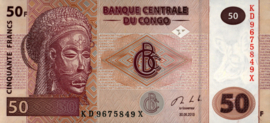 Congo Democratic Republic (Kinshasa)  P97 50 Francs 2013