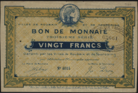 Frankrijk - Noodgeld - Roubaix et de Tourcoing JPV-59.2064 20 Francs (No date)