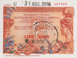 Italy - Toegangsbewijzen - Biglietto D'Ingresso  4000 Lire 2000