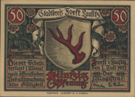 Duitsland - Noodgeld - Forst i. L. Grab/Mehl.:371.1 50 Pfennig 1921