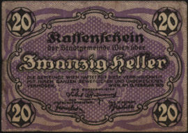 Oostenrijk - Noodgeld - Wien KK. 1183.II.e 20 Heller 1920