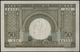 Marokko  P44.a 50 Francs 1949