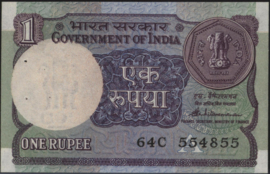 India  P78A 1 Rupee 1966-'80