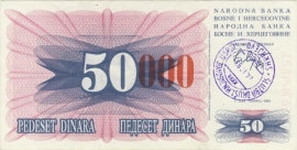 Bosnië-Herzegovina P55.d 50.000 Dinara 1993