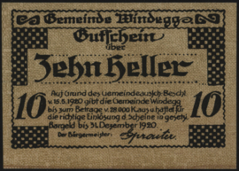 Oostenrijk - Noodgeld - Windegg KK. 1241.I.a 10 Heller 1920