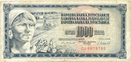 Yugoslavia  P92.d 1.000 Dinara 1981