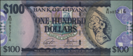 Guyana  P36/B114 100 Dollars 2006/2012 (No date)