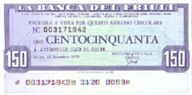 La Banca del Friuli - 150 Lire