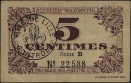 Frankrijk - Noodgeld - Lille  JPV-59 5 Centimes 1917
