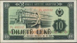 Albania  P43/B221 10 Leke 1976