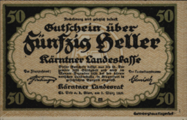 Oostenrijk - Noodgeld - Kärntner Landeskasse KK427 50 Heller 1920