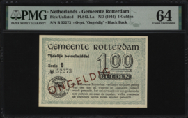 Rotterdam, tijdelijk betaalmiddel, WO-II PL842/TJ113 1 Gulden 1944