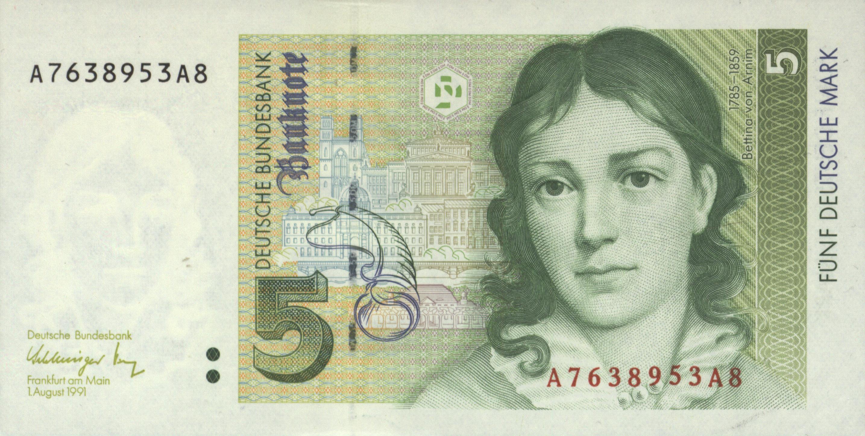 Duitsland - BRD  P37 5 Deutsche Mark 1991